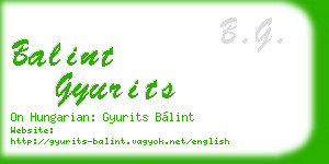 balint gyurits business card